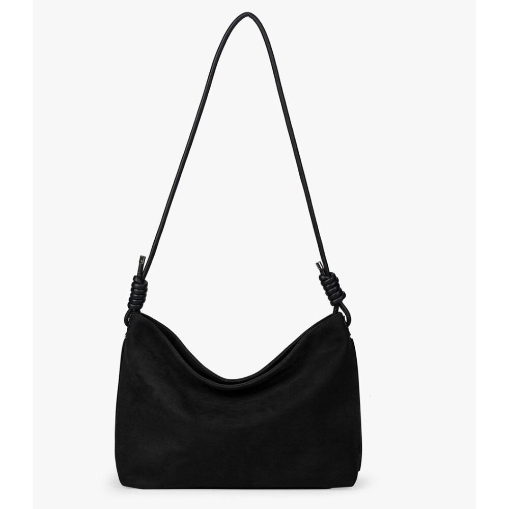 NWT OLIVES Mara Faux Suede Tote Bag Black